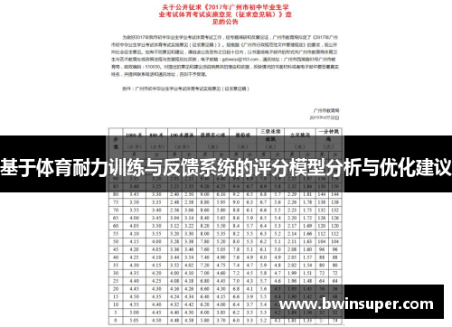 基于体育耐力训练与反馈系统的评分模型分析与优化建议